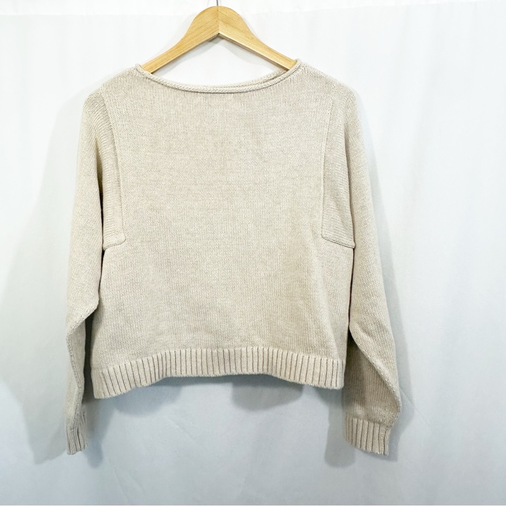 Madewell Rolled Neck Pullover Knit Sweater in Oatmeal Neutral - Picture 6 of 11